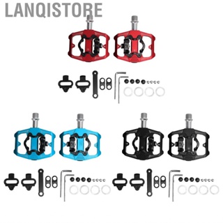 Lanqistore Bicycle Lock  Dual Function Pedal Flat Clipless Cleats 3 Sealed Bearings MTB Bike for SPD