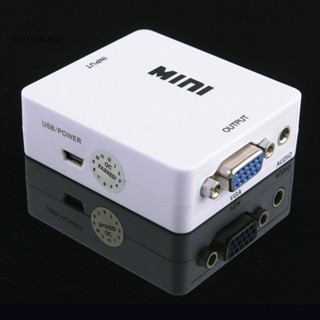 Instylelady อะแดปเตอร์แปลง Mini HW2109 HDMI เป็น VGA พร้อมสายชาร์จ USB