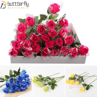 Buttterfly ช่อดอกกุหลาบปลอม 4 ชิ้น สําหรับงานแต่งงาน