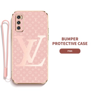 Ybd เคสโทรศัพท์มือถือ ซิลิกาเจล LV พร้อมสายคล้อง บาง ป้องกันเลนส์ สําหรับ Vivo V20 Pro V20SE V2022 Y70