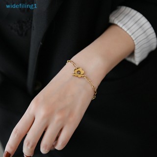 Widefiling1 สร้อยข้อมือ โลหะผสม ลายดอกไม้ สไตล์เกาหลี สําหรับผู้หญิง