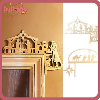 Lullaby ท็อปเปอร์ไม้ แบบพกพา สําหรับตกแต่งกรอบประตูคริสต์มาส