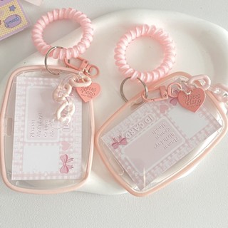 เคสอะคริลิคใส สีชมพู สําหรับใส่บัตรอาหาร บัตรรถบัส บัตรนักเรียน