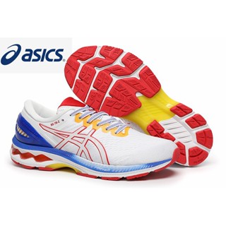 [พร้อมส่ง] Asics K27 รองเท้าวิ่งจ๊อกกิ้ง กันกระแทก สีขาว แดง น้ําเงิน สําหรับผู้ชาย