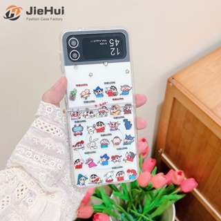 Jiehui ใหม่ เคสโทรศัพท์มือถือแฟชั่น แบบแม่เหล็ก ลายการ์ตูนชินจัง สําหรับ Samsung Z Flip5 Z Flip4 Z Flip3