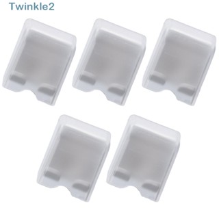 Twinkle ที่เก็บแปรงสีฟัน แบบติดผนัง พลาสติก ขนาด 1.5*1.25*1 นิ้ว สีขาว พร้อมฝาปิด สําหรับห้องน้ํา 5 ชิ้น