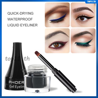 PHOERA Waterproof Gel Eyeliner Pen 10 สีสำหรับ Long Lasting Smudgeproof Makeup Sweatproof Eyeliner เจลแต่งหน้าเครื่องสำอางติดทนนานกันน้ำ smudgeproof (top11.th)