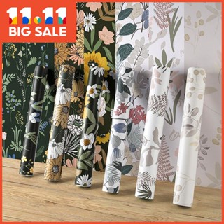 3m Wallpaper Wall Sticker Paper Floral Plant Leaf PVC Self-adhesive Mural Panel Waterproof Home Decoration Living Room Bedroom Modern Art Design