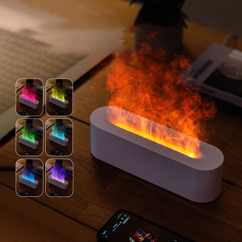ใหม่ล่าสุด เครื่องฟอกอากาศอโรมา กระจายน้ํามันหอมระเหย RGB USB 7 สี สําหรับห้องนอน