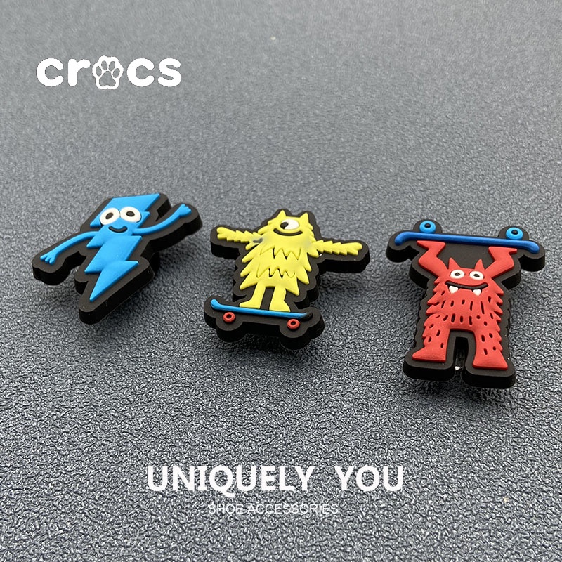 Crocs jibbitz หัวเข็มขัด ลายการ์ตูนมอนสเตอร์ ดอกไม้น่ารัก สไตล์เกาหลี แฟชั่น สําหรับตกแต่งรองเท้าแตะ