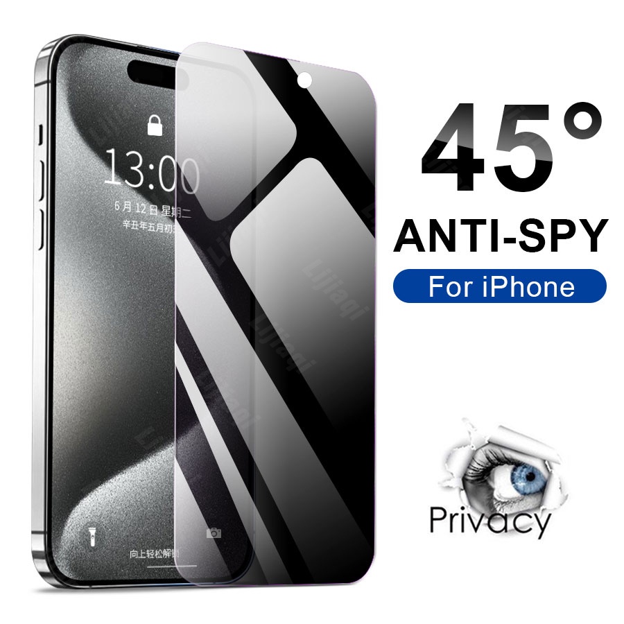 ฟิล์มกันคนข้างๆๆมองเห็น (ฟิล์มกันเสือก) สำหรับ iPhone 6 6S 7 8 Plus X XR XS 11 12 13 14 15 16 Pro Max