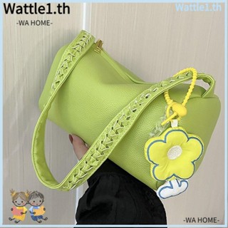 Wttle กระเป๋าสะพายไหล่ กระเป๋าถือ สีพื้น ลําลอง หรูหรา