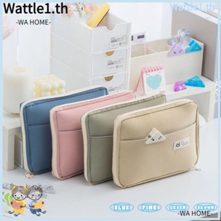 Wttle กระเป๋าดินสอ น้ําหนักเบา มีซิป จุของได้เยอะ สีพื้น สําหรับเด็กนักเรียน