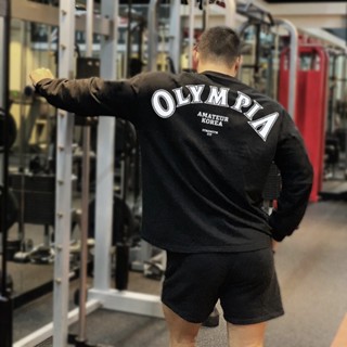 เสื้อยืดแขนยาว ลาย Olympia เหมาะกับใส่ออกกําลังกาย เพาะกาย แฟชั่นฤดูหนาว สําหรับผู้ชาย