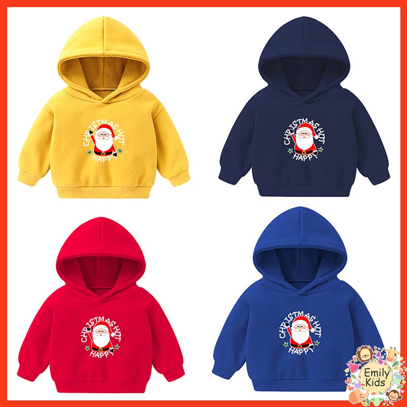 พร้อมส่ง เสื้อแจ็กเก็ตกันหนาว มีฮู้ด ลายซานตาคลอส คริสต์มาส ให้ความอบอุ่น ใส่สบาย แฟชั่นสําหรับเด็กผู้ชาย และเด็กผู้หญิง อายุ 2-7 ปี