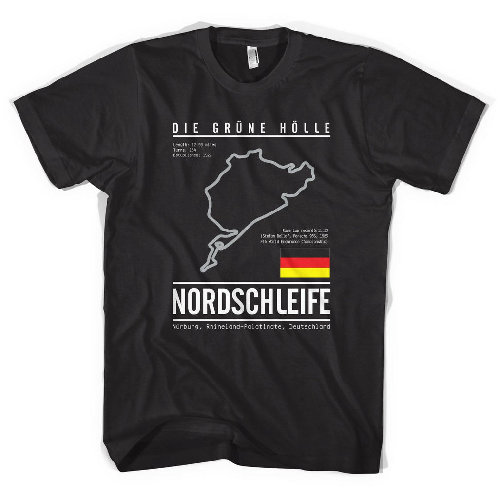[การเลือกบูติก] ใหม่ เสื้อยืด คอกลม พิมพ์ลาย Nurburgring Race Track Gery  แฟชั่นสําหรับผู้ชาย 76-1