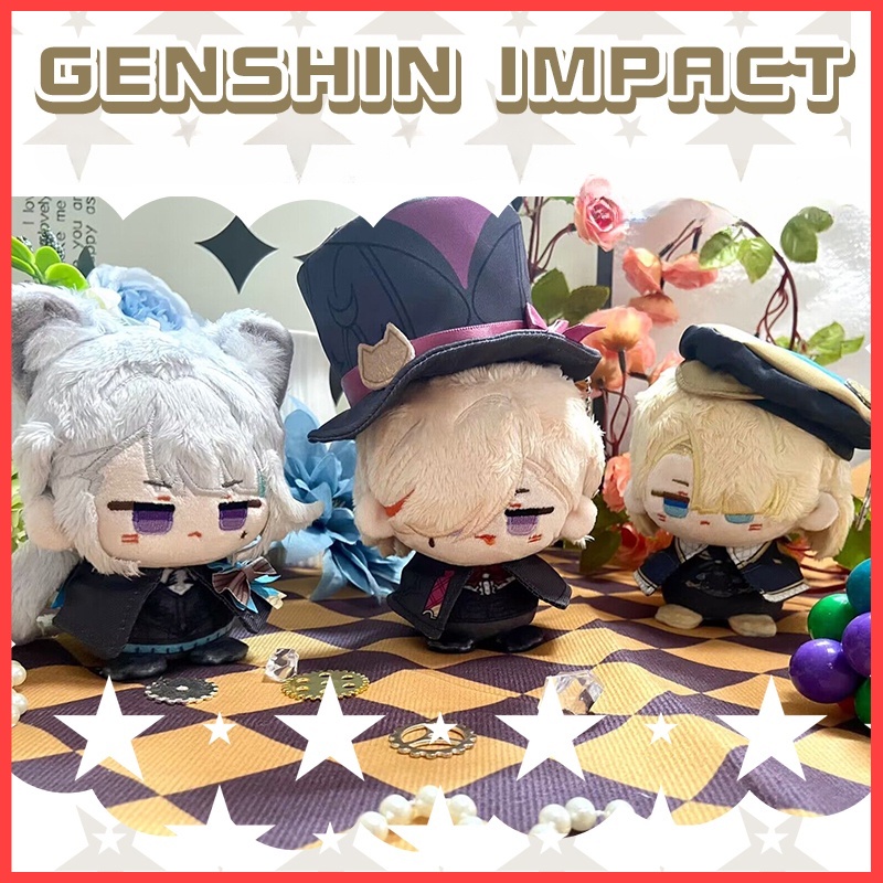 10 ซม.ตุ๊กตา Genshin Impact Lyney Lynette Freminet Plushie เสื้อผ้าเปลี่ยนตุ๊กตาของขวัญสําหรับแฟน