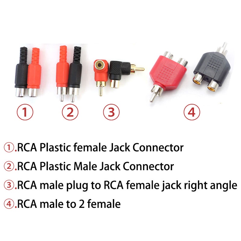 Rca Male Connector ปลั๊กแปลงแจ็คตัวเมีย M/F AV อะแดปเตอร์แปลงเสียงและวิดีโอ FTH3