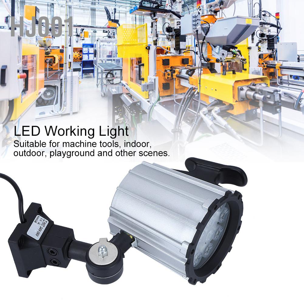 HJ001 12W 24V เครื่อง CNC กันน้ำ 12LED โคมไฟทำงานโคมไฟแขนสั้นสำหรับเครื่องมืออุตสาหกรรม