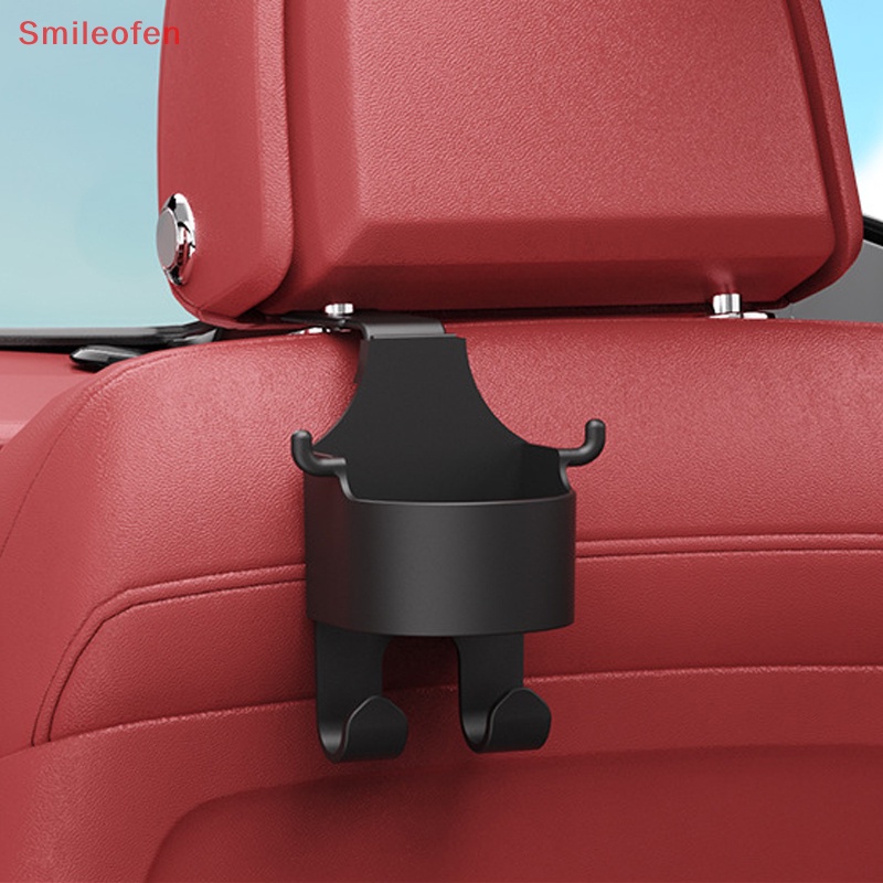 [Smileofen] ใหม่ ตะขอแขวนพนักพิงศีรษะ พร้อมที่วางแก้ว สําหรับรถยนต์