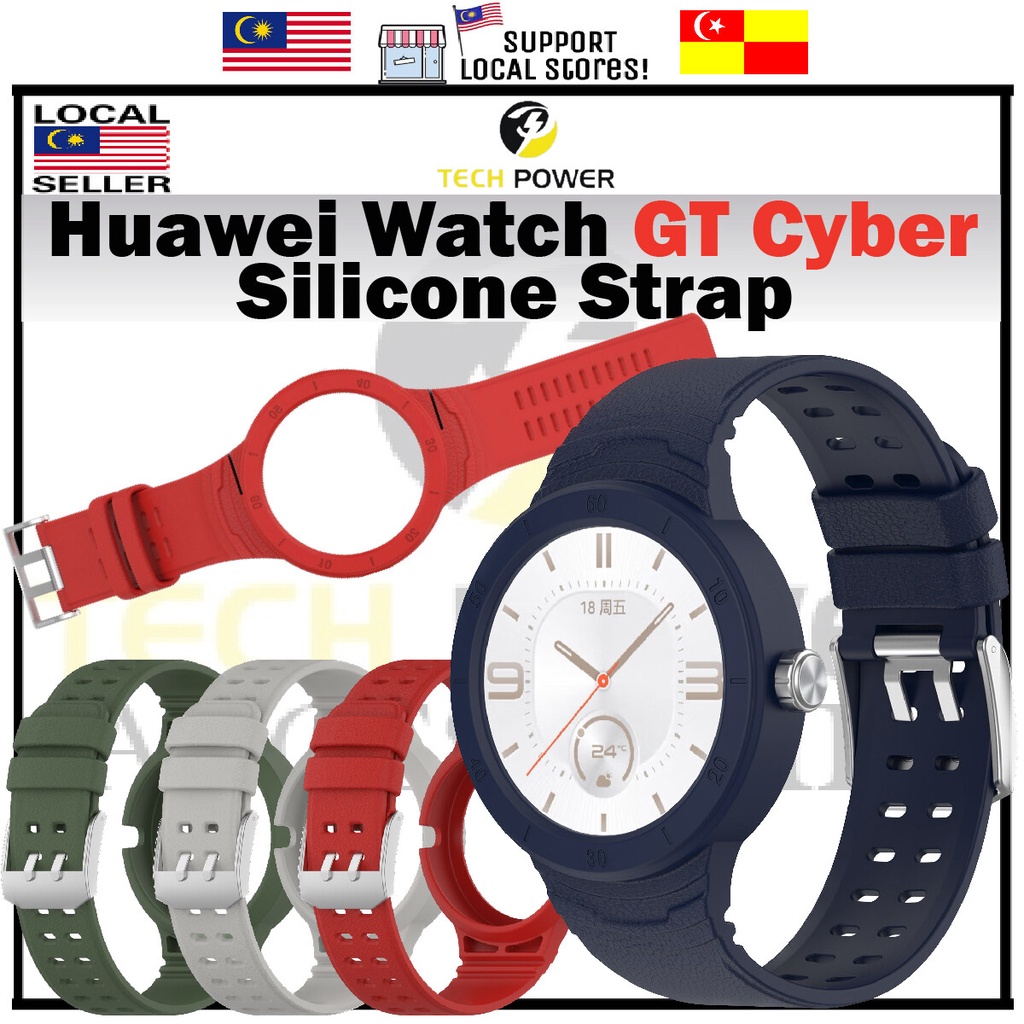 Huawei Watch GT Cyber Strap, Silicone Case + Strap, Tali Jam Redmi Watch 3 Huawei Watch GT Cyber