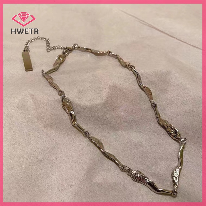 Hwetr สร้อยคอโชคเกอร์ โซ่สั้น ทรงเรขาคณิต สไตล์เกาหลี โกธิค พังก์ โกธิค เครื่องประดับแฟชั่น สําหรับผู้หญิง