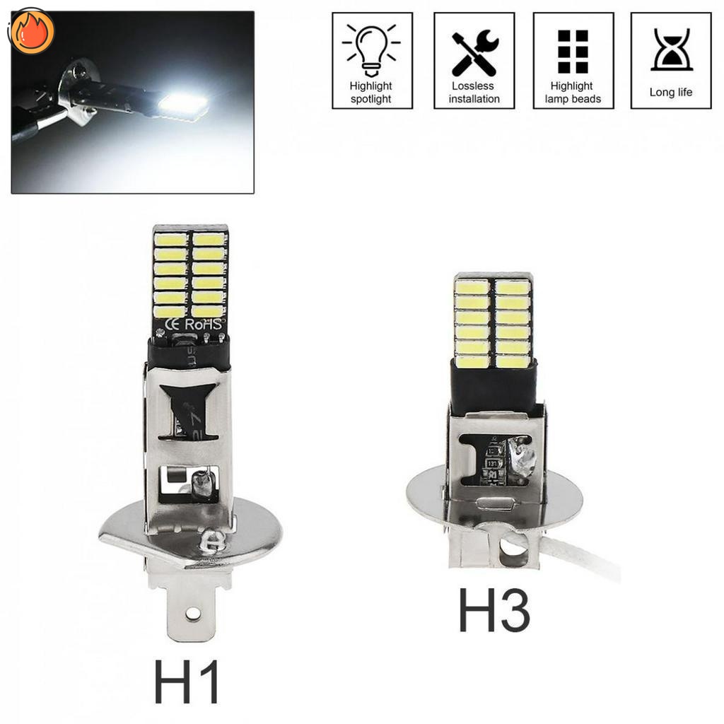 หลอดไฟตัดหมอก H 1 / H3 Led 6000 K Auto Lamp สําหรับรถยนต์ YKT