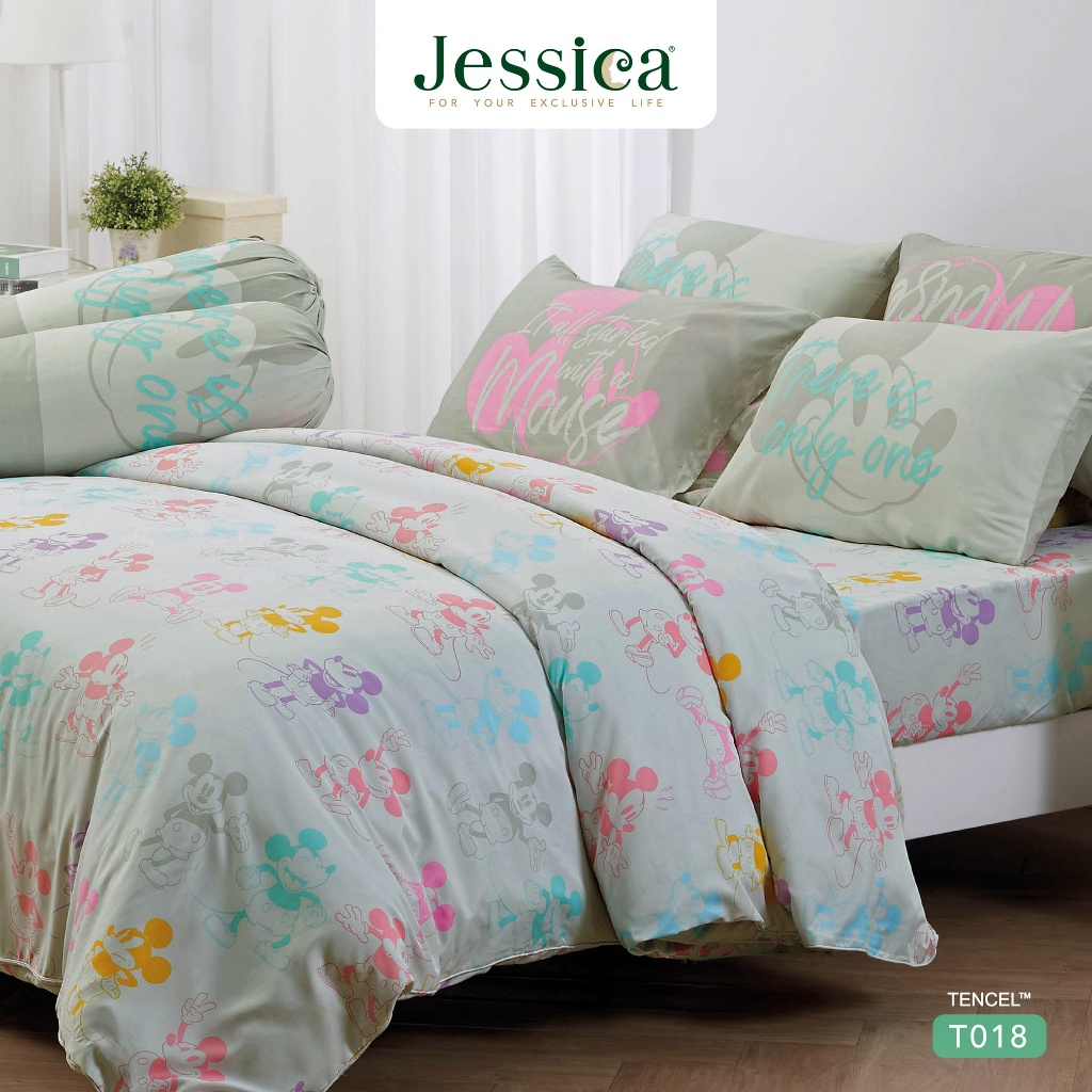 ผ้าปูที่นอน Jessica Tencel T018 ชุดเครื่องนอน ผ้าปูที่นอน ผ้าห่มนวม เจสสิก้า ลายลิขสิทธิ์แท้ดีสนีย์