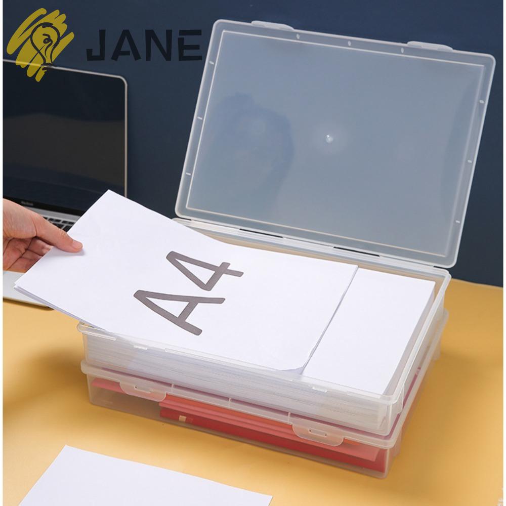 Jane กล่องพลาสติก ทรงสี่เหลี่ยม ขนาด A4 กันฝุ่น สําหรับใส่เอกสาร