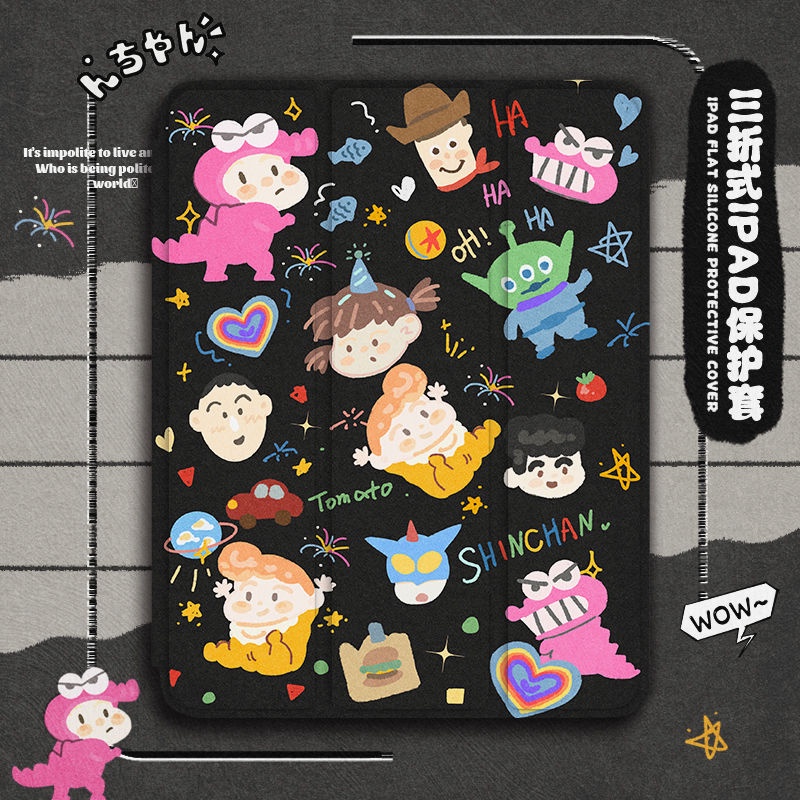 เคส ลายการ์ตูนชินจังน่ารัก กันตก สําหรับ iPad Gen10 Gen9 iPad Air 4 Air 5 2020 2021 Pro11 Gen7 Gen8
