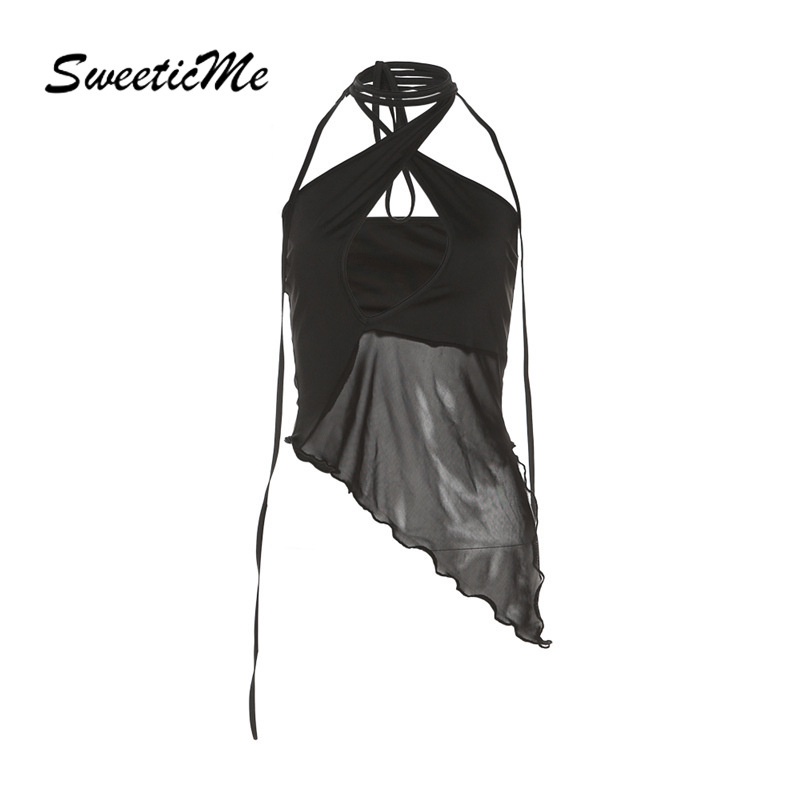 Sweeticme เสื้อกล้ามซีทรู ผ้าตาข่าย เซ็กซี่ เข้ากับทุกการแต่งกาย แฟชั่นสําหรับผู้หญิง 2023