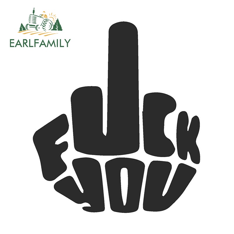 Earlfamily 13 ซม.นิ้วกลางCreativeรถสติกเกอร์Trunkกันชนรถจักรยานยนต์แล็ปท็อปไวนิลกันน้ําDecal JDMครีมกันแดดรถอุปกรณ์เสริม