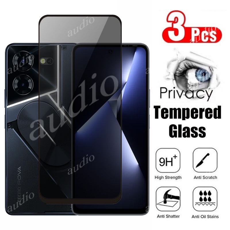 ฟิล์มกระจกนิรภัยกันรอยหน้าจอ ป้องกันการแอบมอง สําหรับ Tecno Pova 5 6 Pro 5Pro 6Pro 5G 4G 2024 Vivo T