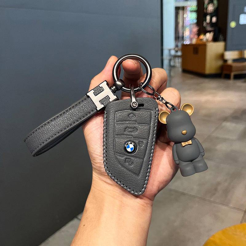 ซองใส่กุญแจรถหนังสำหรับ BMW 7 series 735li 740 X7  i7 X1 ix XM X6 3 series 5 series 530 320li สาม series 1 series x1 x3 x5 ห้า series x2 525 gt กรณีกุญแจรถ พวงกุญแจรถ รีโมทคอนโทรลกรณีกุญแจ ราคา ถูกที่สุด ดีลบีเคเค แกลเลอรีภาพที่ 4
