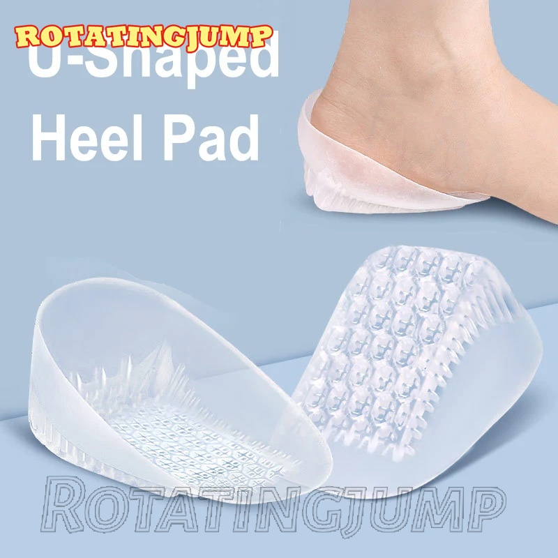 ตัวป้องกันเท้าเพิ่มความสูงครึ่ง Insoles-U รูปซิลิโคนแผ่นหลังส้นถ้วย-สําหรับ Plantar Fasciitis, ปวดส้นเท้า, การรักษาเอ็น Achilles, รองรับการดูดซับแรงกระแทก