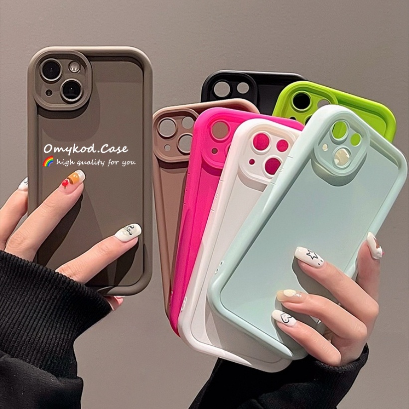 เคสโทรศัพท์มือถือ ซิลิโคนนิ่ม กันกระแทก สีพื้น เรียบง่าย ระดับไฮเอนด์ สําหรับ iPhone 15 14 13 12 11 Pro Max XR 8 7