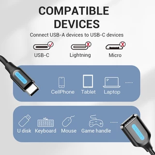 Vention Type-C สายเคเบิ้ล Otg อะแดปเตอร์ 480mbps เชื่อมต่อ Usb