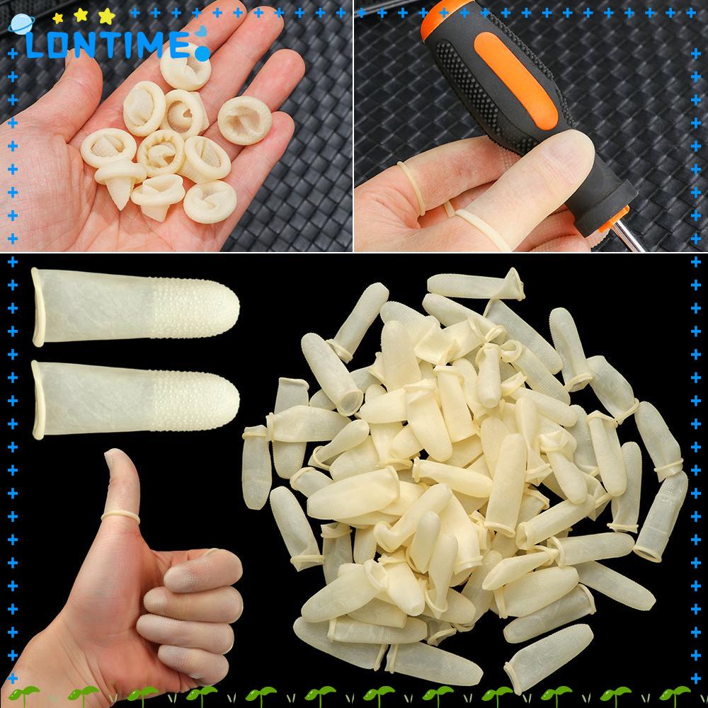 Lontime ถุงมือยางธรรมชาติ กันลื่น สีขาว สําหรับป้องกันนิ้วมือ 100 ชิ้น
