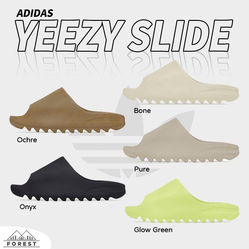 ของแท้100% Adidas Yeezy Slide รองเท้าแตะ Yeezy สี Bone , Glow Green , Onyx , Resin , Flaxรองเท้าแตะ