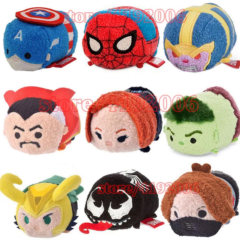 ฟิกเกอร์การ์ตูนดิสนีย์ Tsum Tsum Loki Venom Ironman Spiderman สําหรับฤดูหนาว ตุ๊กตายัดไส้ ของเล่น ของขวัญ สําหรับเด็ก