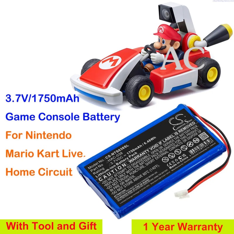 AC Cameron Sino 1750mAh Game Console Battery HAC-038 for Nintendo Mario Kart Live, Home Circuit