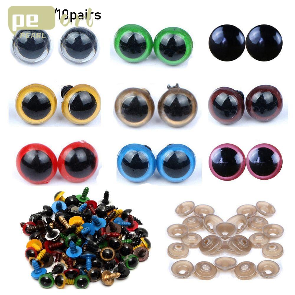 Pearlth ดวงตาตุ๊กตา 8 10 12 14 มม. 20 ชิ้น 10 คู่ พร้อมแหวนรอง DIY