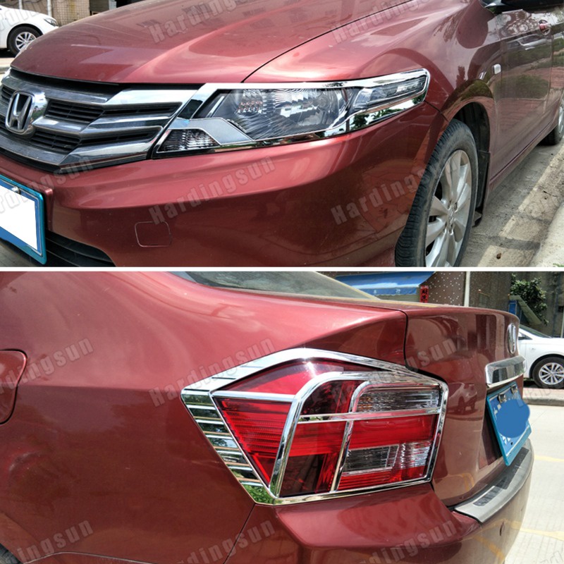 ฝาครอบไฟหน้ารถยนต์ ABS โครเมี่ยม อุปกรณ์เสริม สําหรับ HONDA CITY 2008 2009 2010 2011 2012 2013 GM3