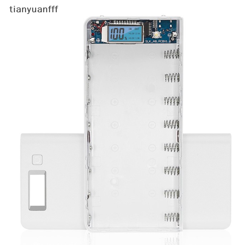 Tianyuanfff 8x18650 Dual USB ไฟฉาย Charger Box Holder DIY Case Well