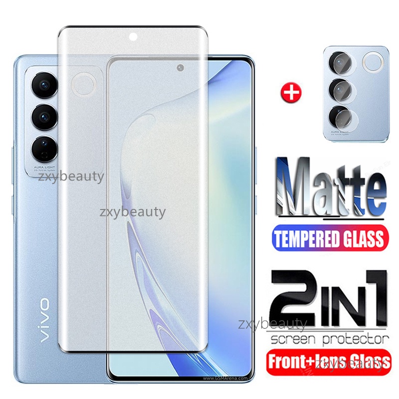 2in1 Vivo V27 Pro 5G V25Pro 2023 ฟิล์มกระจกนิรภัย กันรอยหน้าจอ กันรอยนิ้วมือ เนื้อแมตต์ สําหรับ VIVOV27 v27Pro V25 Pro VivoV27Pro