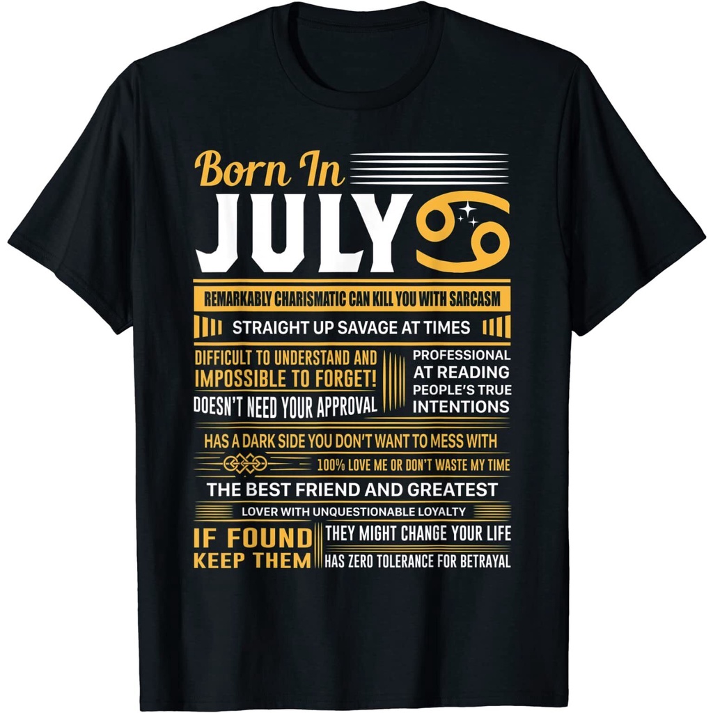 July Birthday - Born In July Great Tee เสื้อยืดแฟชั่นผู้ชาย Xs-3Xl