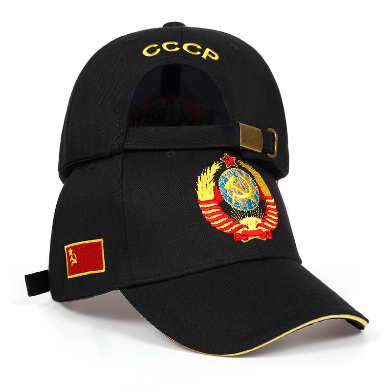 หมวกเบสบอล ผ้าฝ้าย 100% ลายสัญลักษณ์ประจําชาติ CCCP ปรับได้ คุณภาพสูง