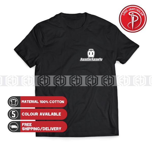 ยินดีต้อนรับ a เสื้อยืดลําลอง ผ้าฝ้าย 100% แขนสั้น พิมพ์ลาย Baju Sulam Auntie Anne Fast Food Bread ส