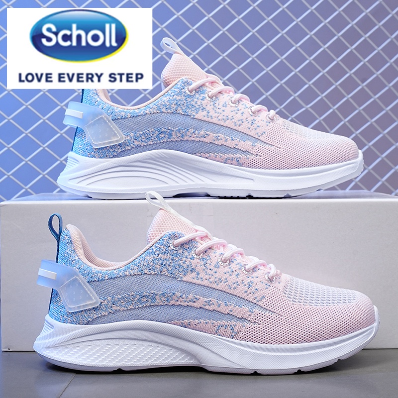 Scholl รองเท้าผ้าใบลําลอง ส้นแบน สไตล์เกาหลี สําหรับสตรี เหมาะกับการเล่นกีฬา EU 40 41