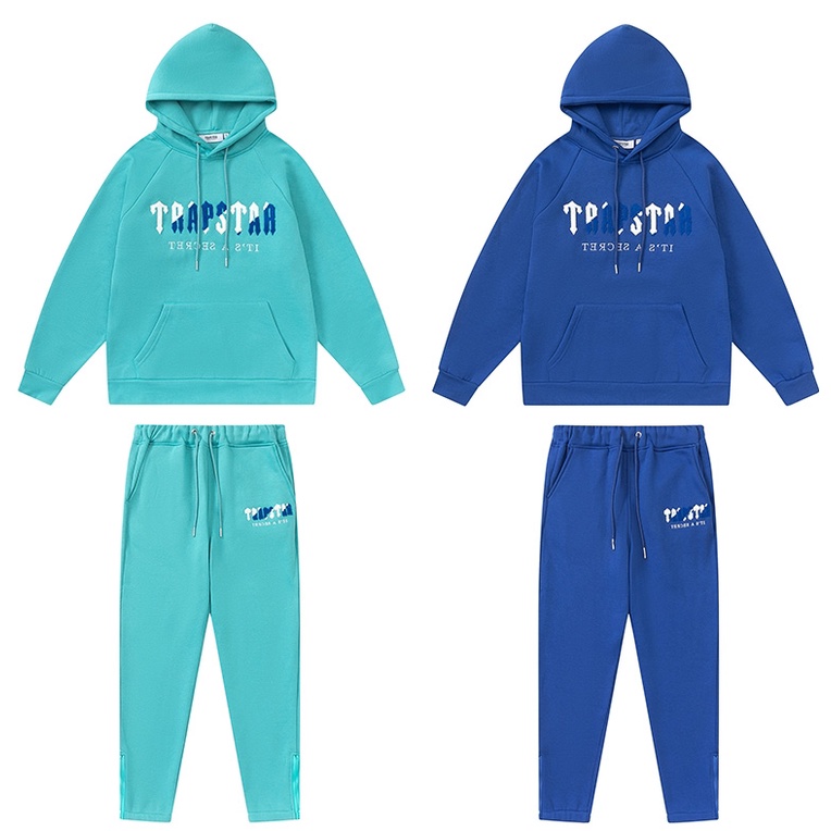 Trapstar เสื้อกันหนาวแขนยาวลําลอง ผ้าฟลีซ ปักลาย สีฟ้า สีขาว สําหรับผู้ชาย และผู้หญิง